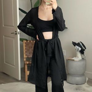 Black 2 Piece Duster and Pant Set